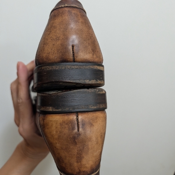 Bruno Magli Burnished Brown Slip On Penny Loafer Distressed Shoes 12.5 main image 8